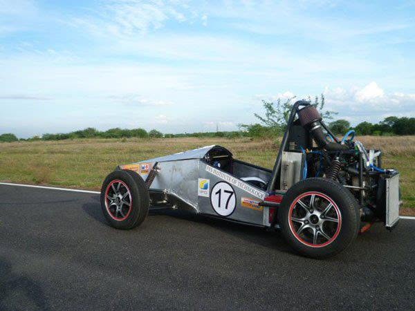 Team Haya Formula SAE race car during track testing